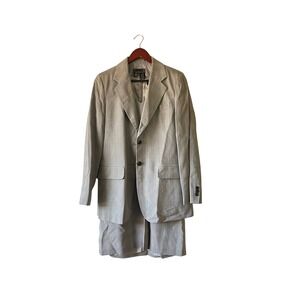 Vintage DKNY Womens Grey Glen Plaid Wool Blend Blazer and Dress Suit Set 8